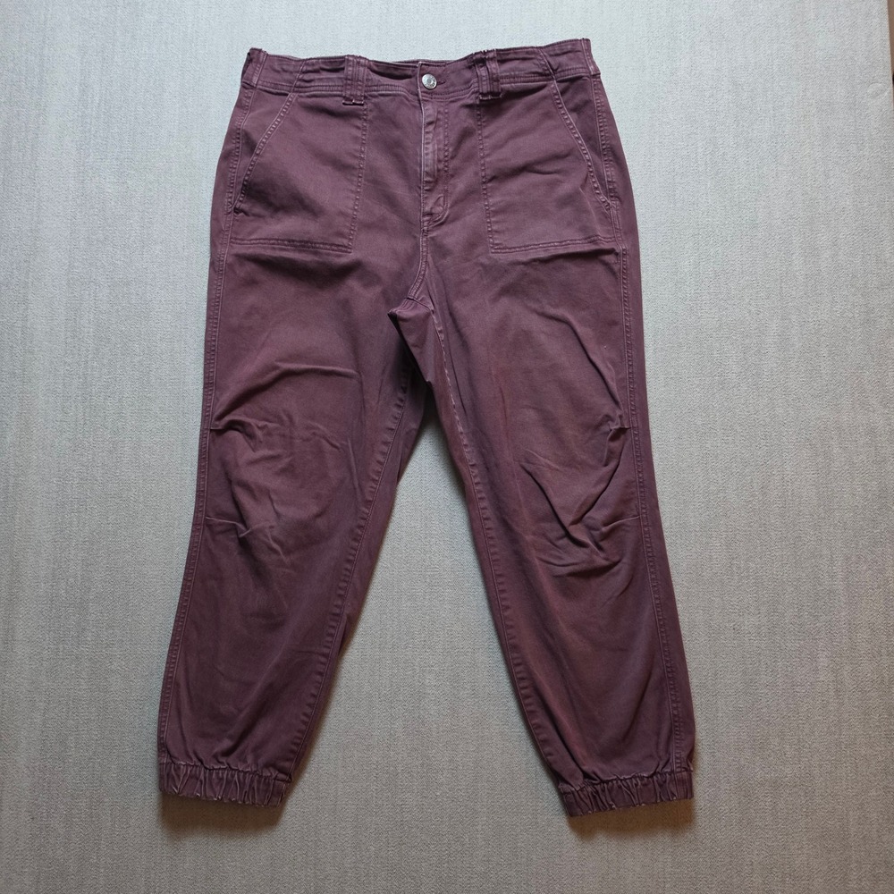 Torrid Jogger Pants Women 16R Burgundy Utility Stretch Cotton Pockets